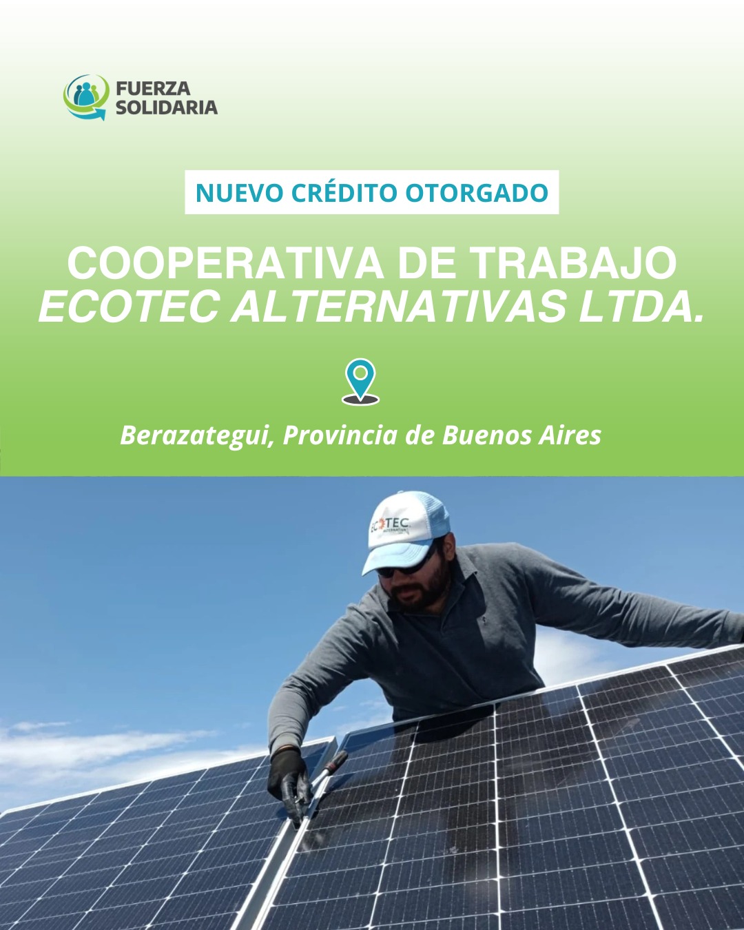 NUEVO DESEMBOLSO PARA LA COOPERATIVA DE TRABAJO “ECOTEC ALTERNATIVAS”